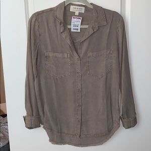 Cloth & Stone Fringe Trim Button Down